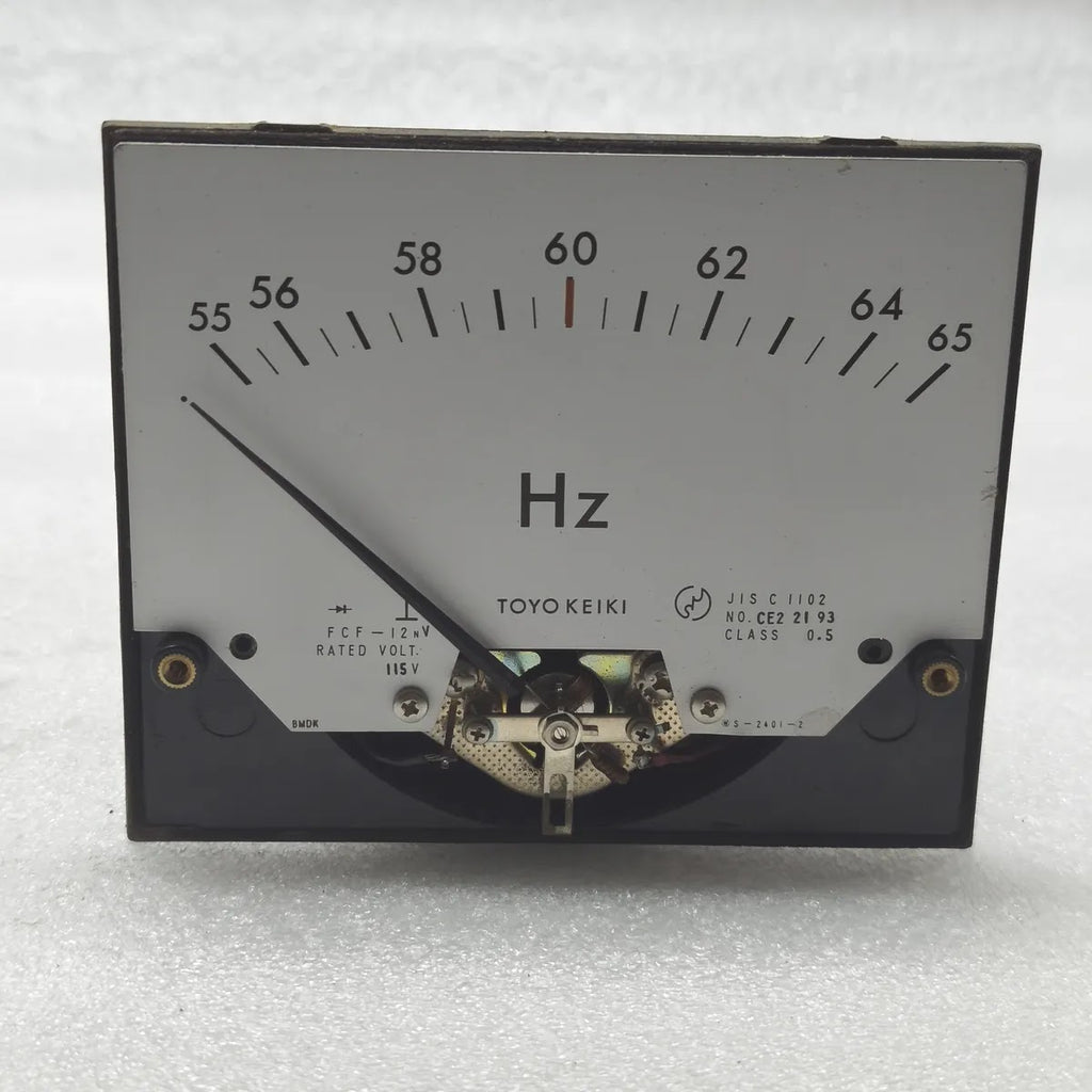 Toyo Keiki FCF-12NV Analog Frequency Meter 55-65Hz 115V Marine Panel