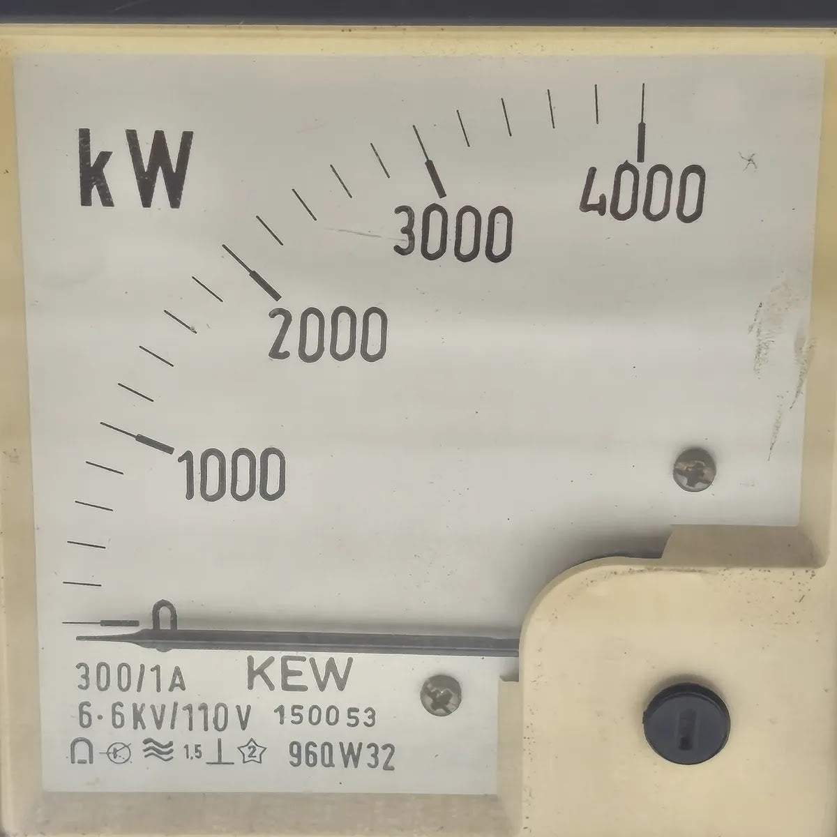 KEW 96QW32 Analog Panel Wattmeter 0-4000kW 110VAC