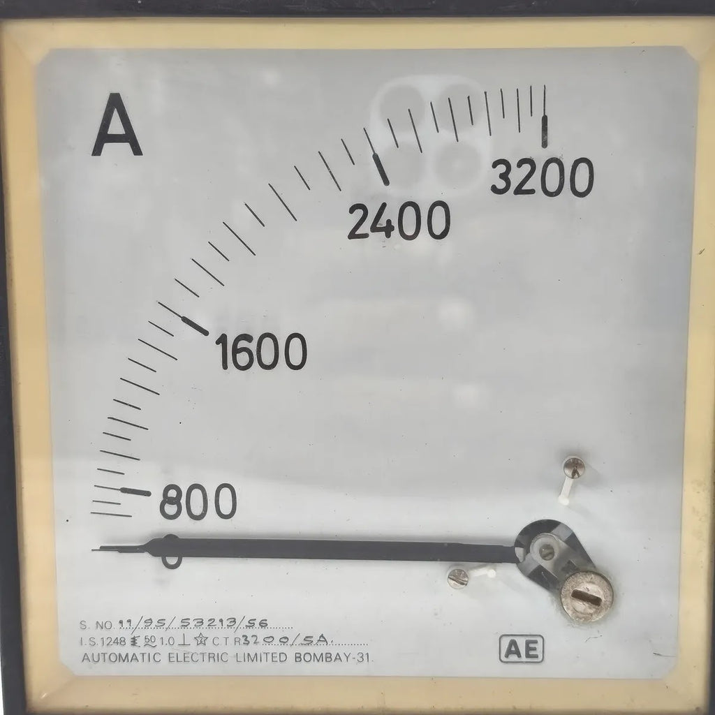 AUTOMATIC ELECTRIC Analogue Panel Ammeter 0-3200A CT 3200/5A
