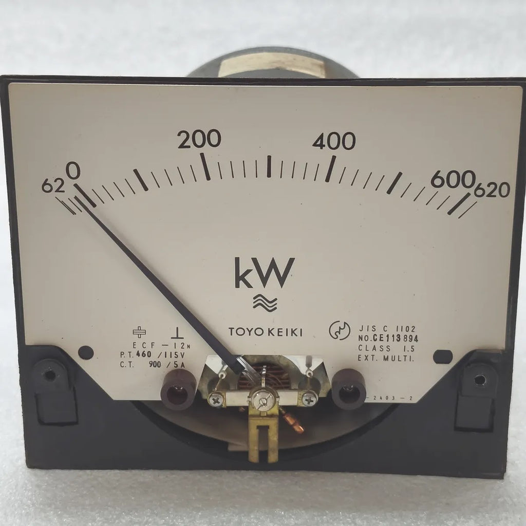 TOYO KEIKI ECF-12N 3-Phase Wattmeter 62-0-620kW 460V