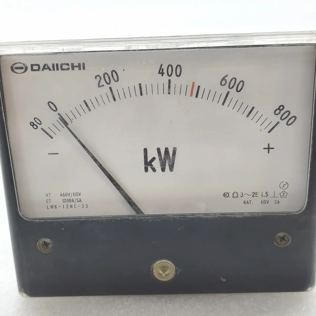 DAIICHI LWK-12NC-33 Panel Watt Meter 800kW 115V 5A