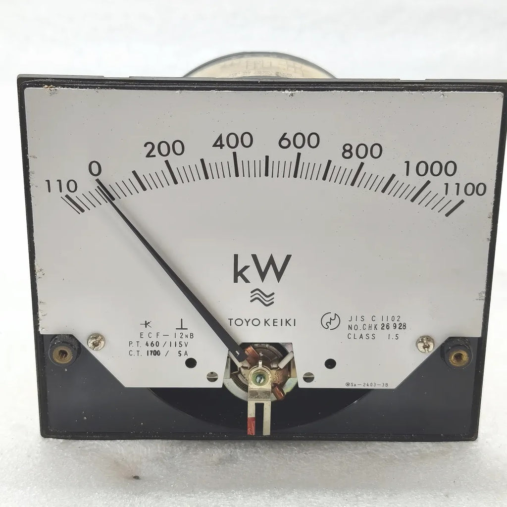 TOYO KEIKI ECF-12NB Wattmeter Panel Meter 1100kW 460/115V