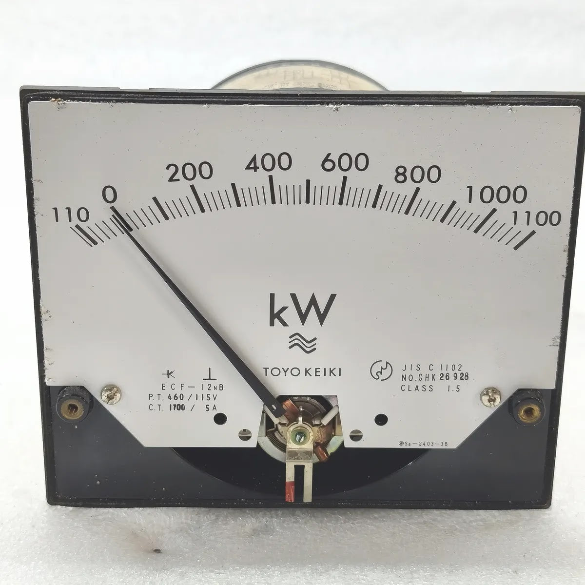 TOYO KEIKI ECF-12NB Wattmeter Panel Meter 1100kW 460/115V