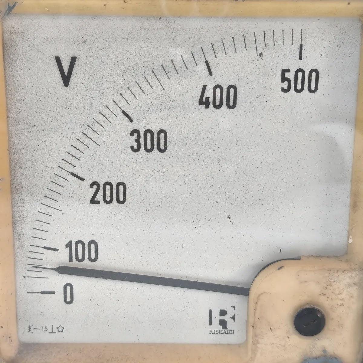 Rishabh Moving Iron Panel Voltmeter 0-500V AC 90x90 Marine Switchboard