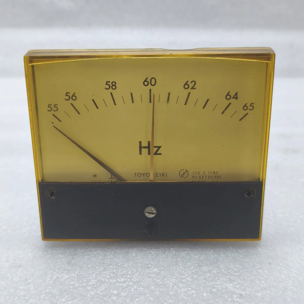 TOYO KEIKI FCF-12NV Hz Frequency Meter 55-65Hz 115V Analog Panel Meter