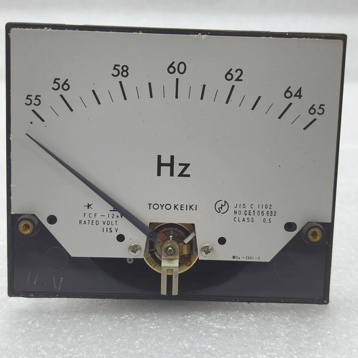 TOYO KEIKI FCF-12NV Hz Frequency Meter 55-65Hz 115V Analog Panel Meter