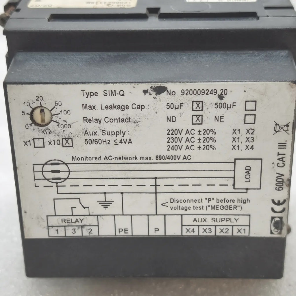 DEIF SIM-Q 920009249.20 Insulation Monitor 690/400V AC 220-240V AC