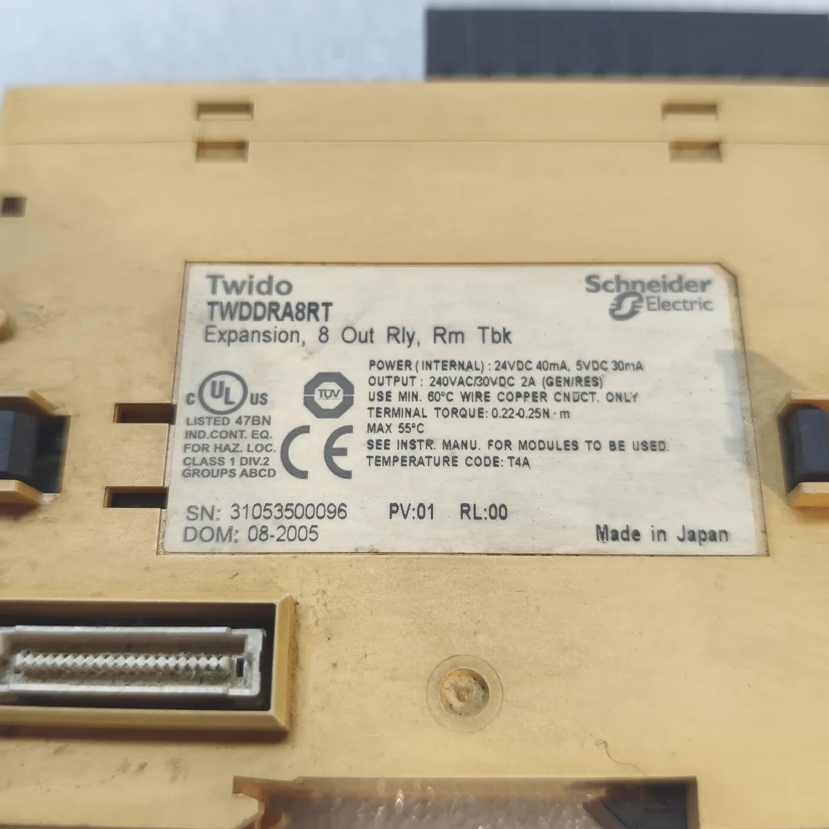 S Electric TWDDRA8RT Twido Relay Output Module 8 Outputs 2A