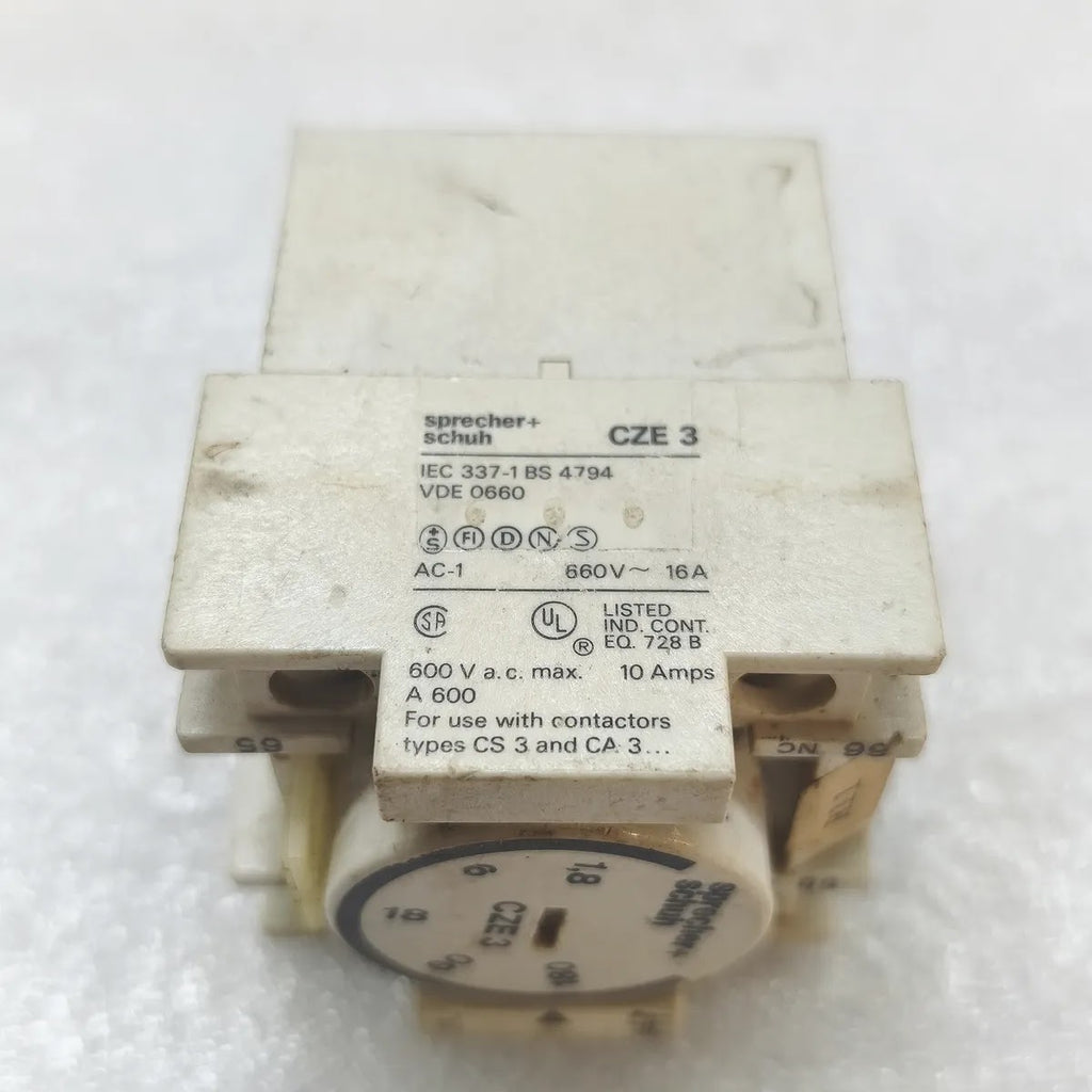 SPRECHER+SCHUH CZE 3 Pneumatic Timing Module 1.8-180s 660V 16A