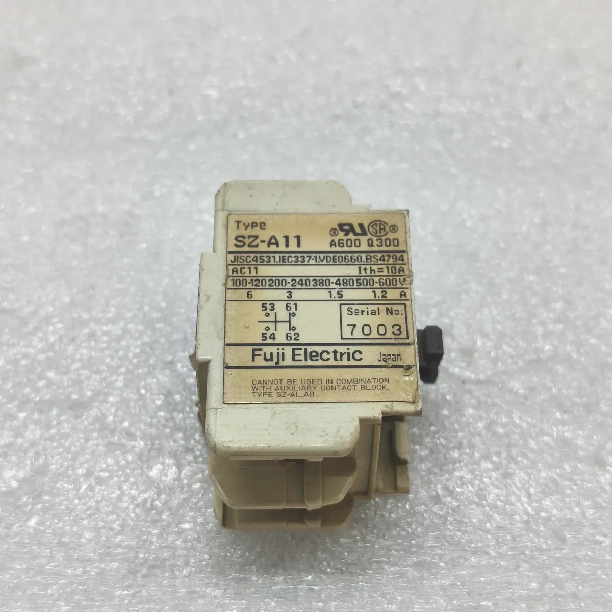FUJI ELECTRIC SZ-A11 Auxiliary Contact Block 1NO 1NC 10A