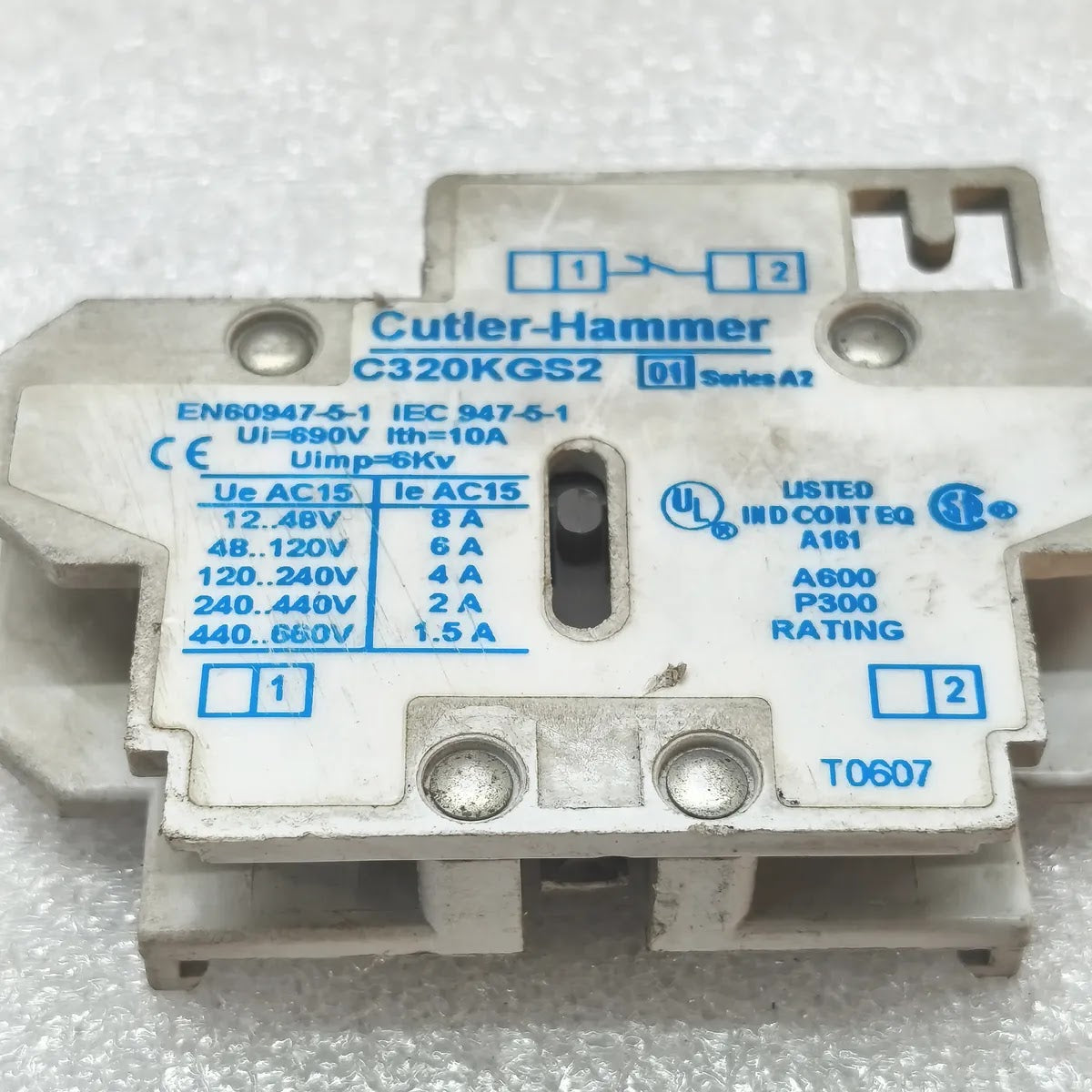 CUTLER-HAMMER C320KGS2 Auxiliary Contact Block 1NC 10A 690V