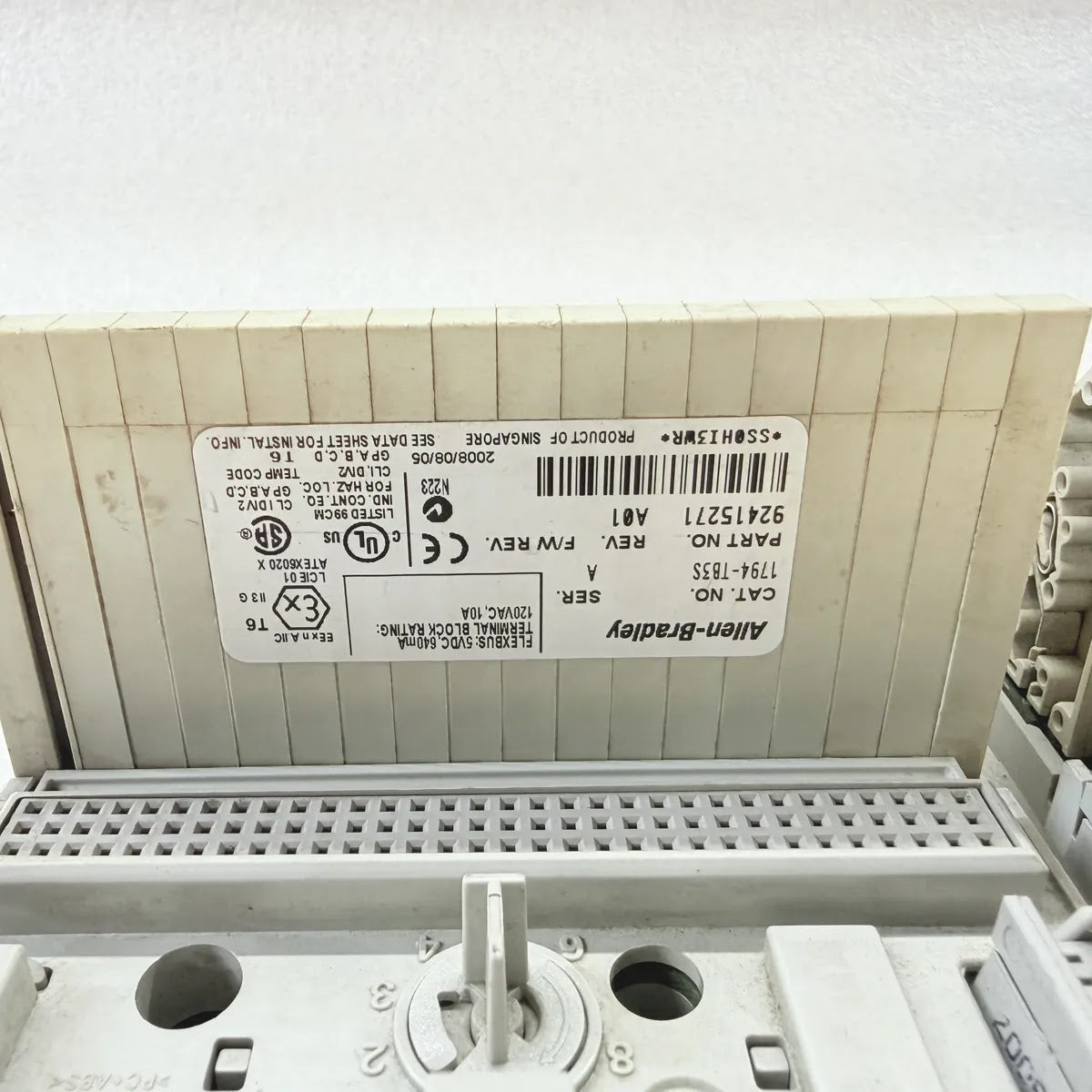 A Bradley 1794-TB3S FLEX I/O Terminal Base Unit 10A 120VAC