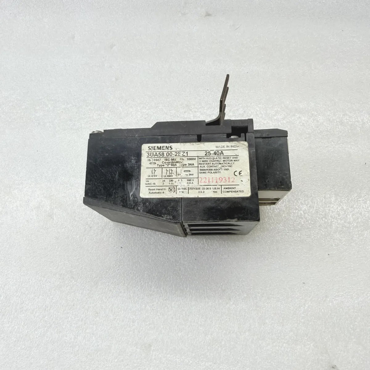 SIEMENS 3UA5800-2EZ1 Thermal Overload Relay 25-40A