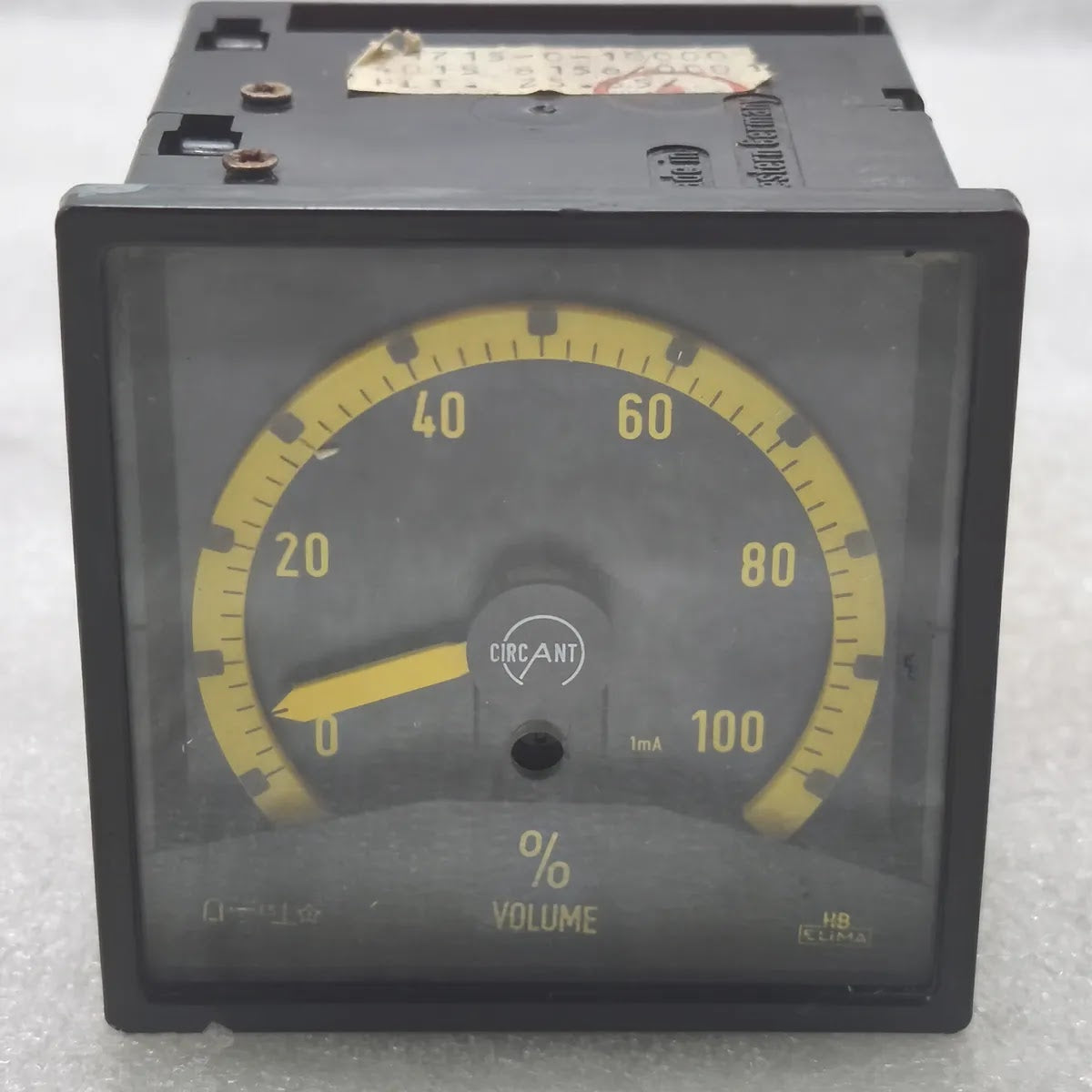CIRCANT 4715-0-10000 Elima Analogue Panel Meter 0-100% 1mA