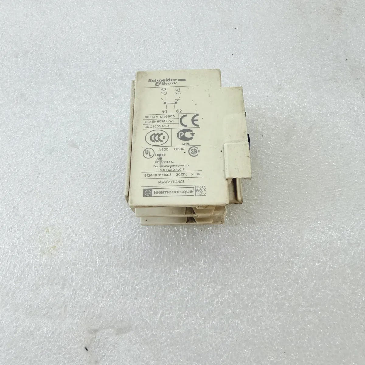 S Electric LADN11 Auxiliary Contact Block 1NO+1NC 10A 690V