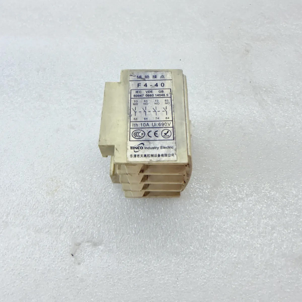 TINCO F4-40 Auxiliary Contact Block 4NO 10A 690V
