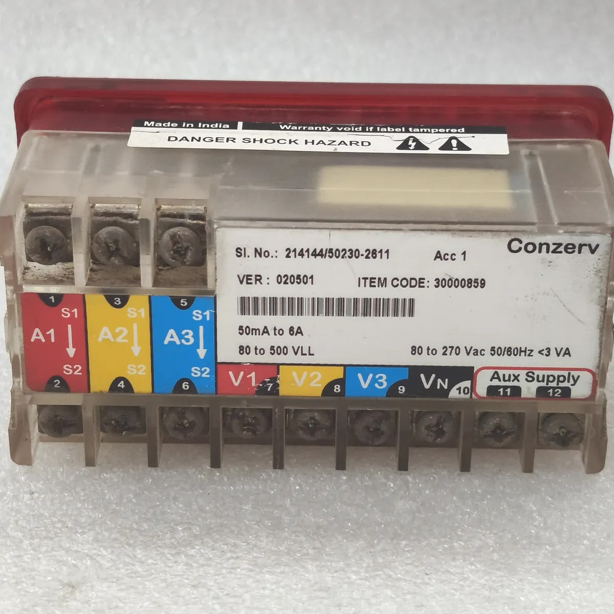 CONZERV ELF3234 Power & Energy Meter 80-500V 50mA-6A