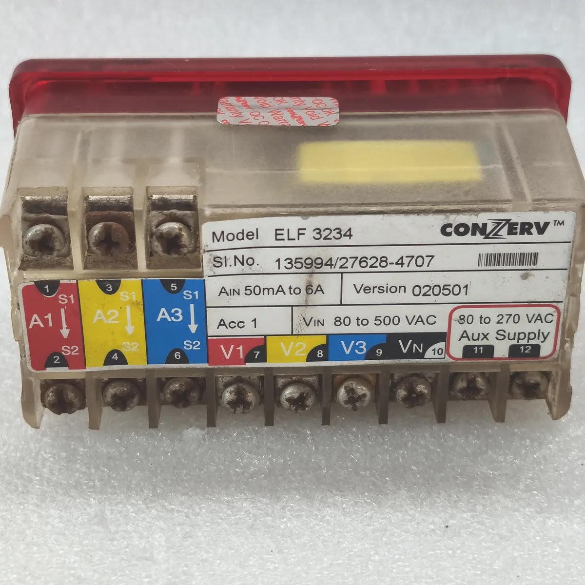CONZERV ELF3234 Digital Energy Meter 80-500VAC 50mA-6A