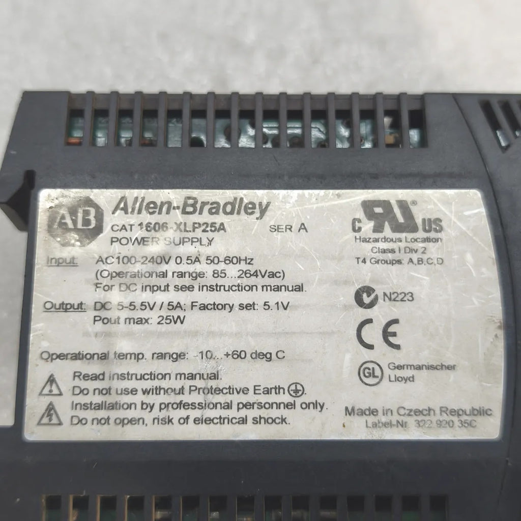 A Bradley 1606-XLP25A Power Supply 5-5.5V DC 5A 25W