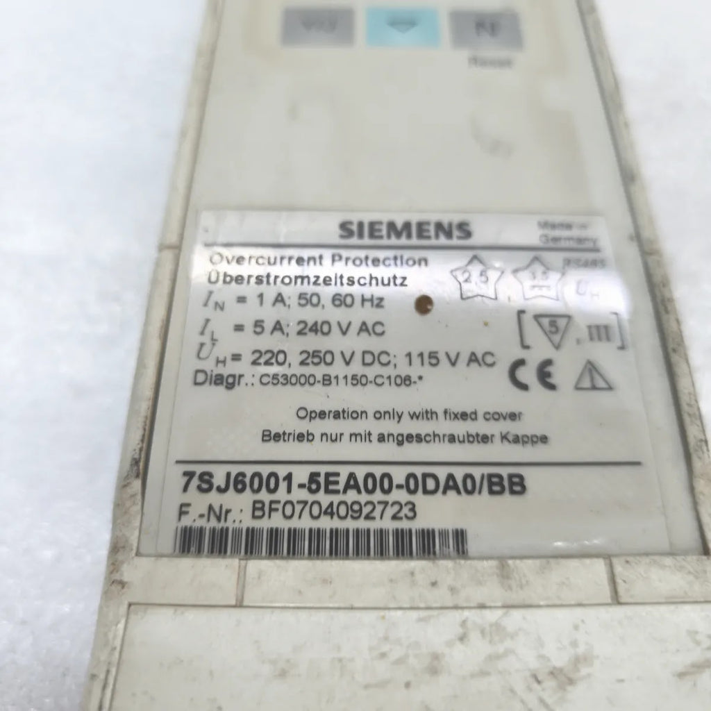 SIEMENS 7SJ6001-5EA00-0DA0/BB   FRONT DISPLAY BODY DAMAGE