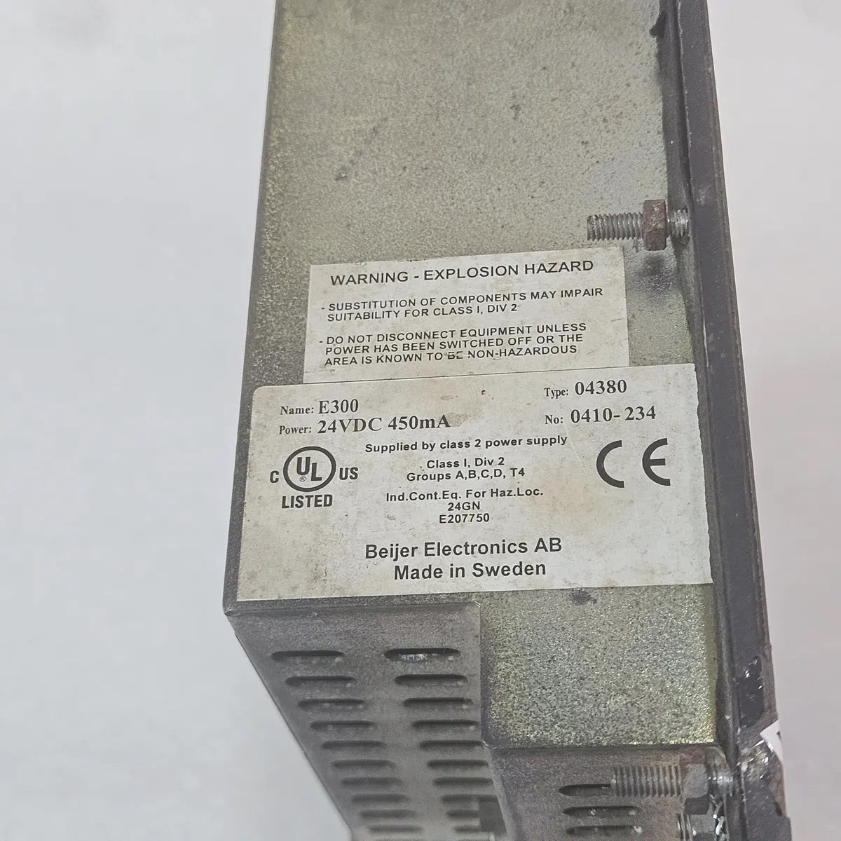 Beijer Electronics E300 Type 04380 Operator Panel 24VDC For Parts - FOR PARTS