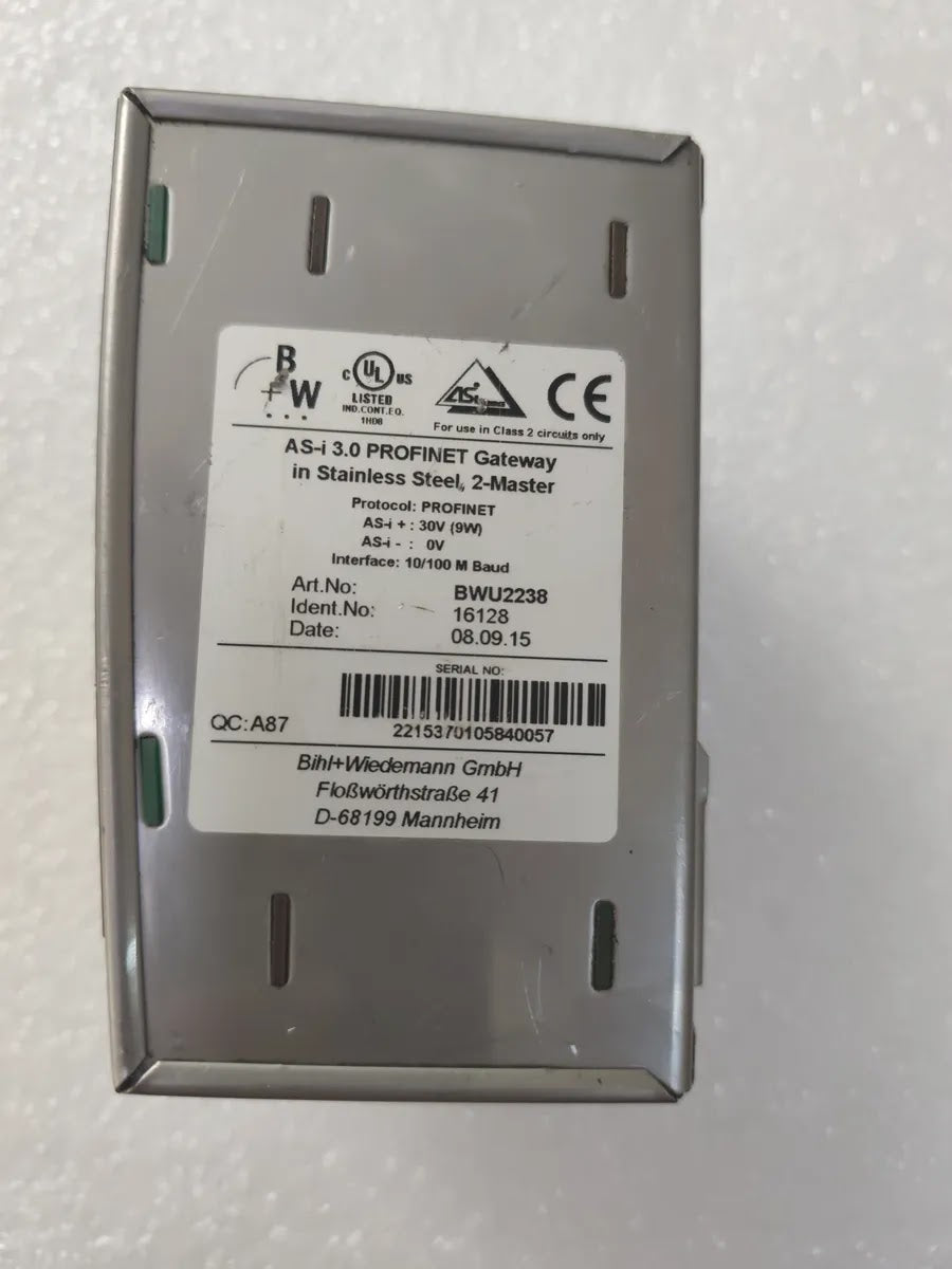 BIHL+WIEDEMANN BWU2238 AS-i 3.0 PROFINET Gateway 30V 2-Master