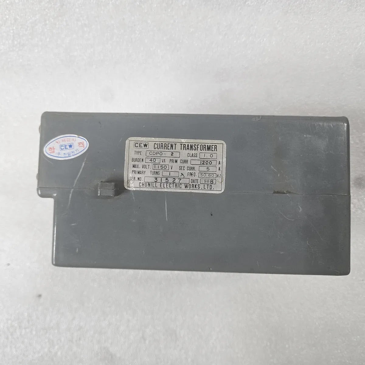 CEW CDPO-2 Current Transformer 1200/5A 1150V Class 1.0