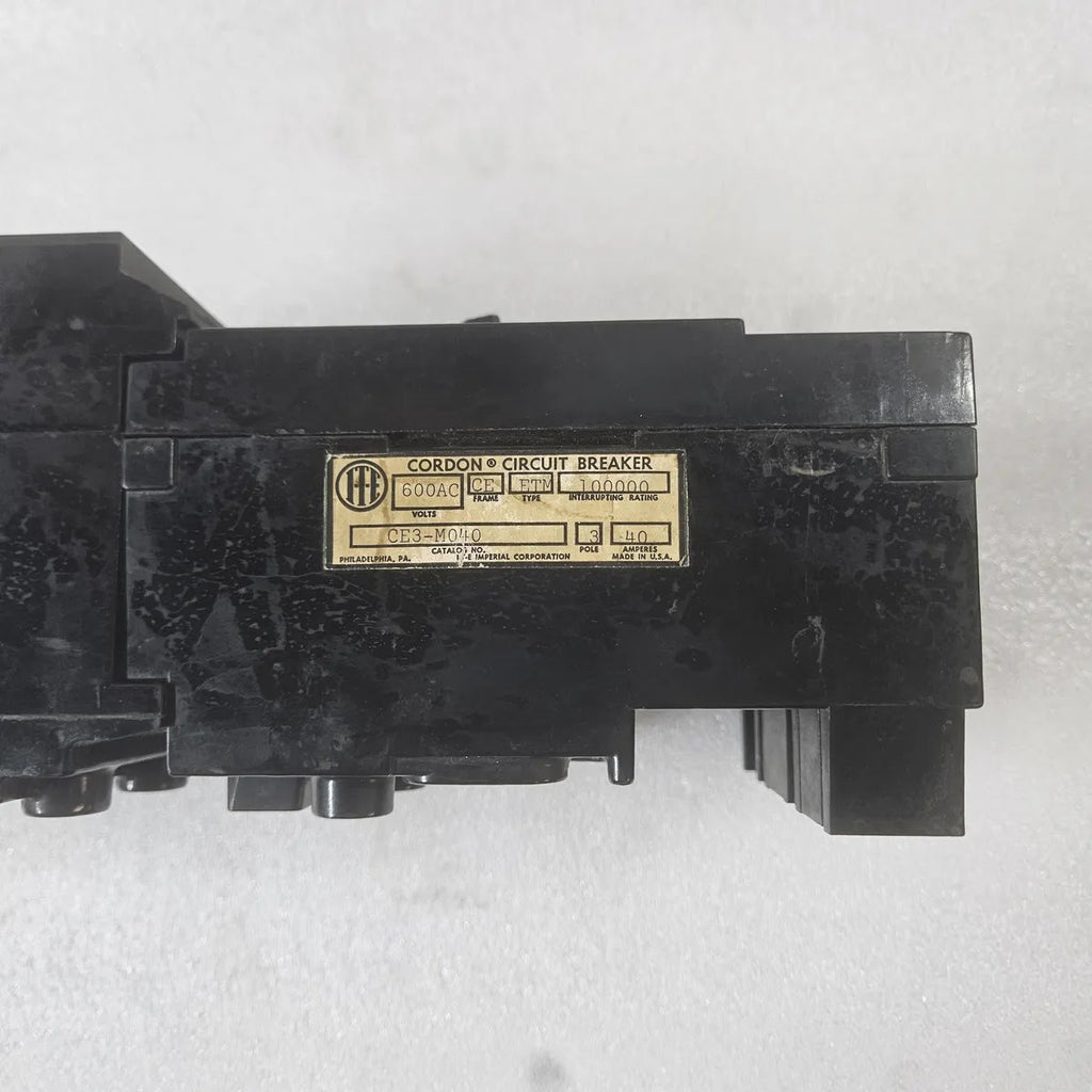 ITE Cordon CE3-M040 ETW Frame CE Breaker 3-Pole 40 Amp 600 Volt
