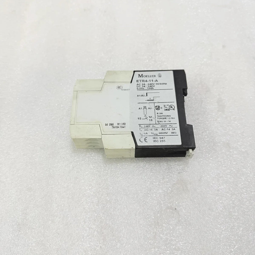 Moeller ETR4-11-A Timing Relay 24-240V AC/DC 0.05s-100h Pre-Owned