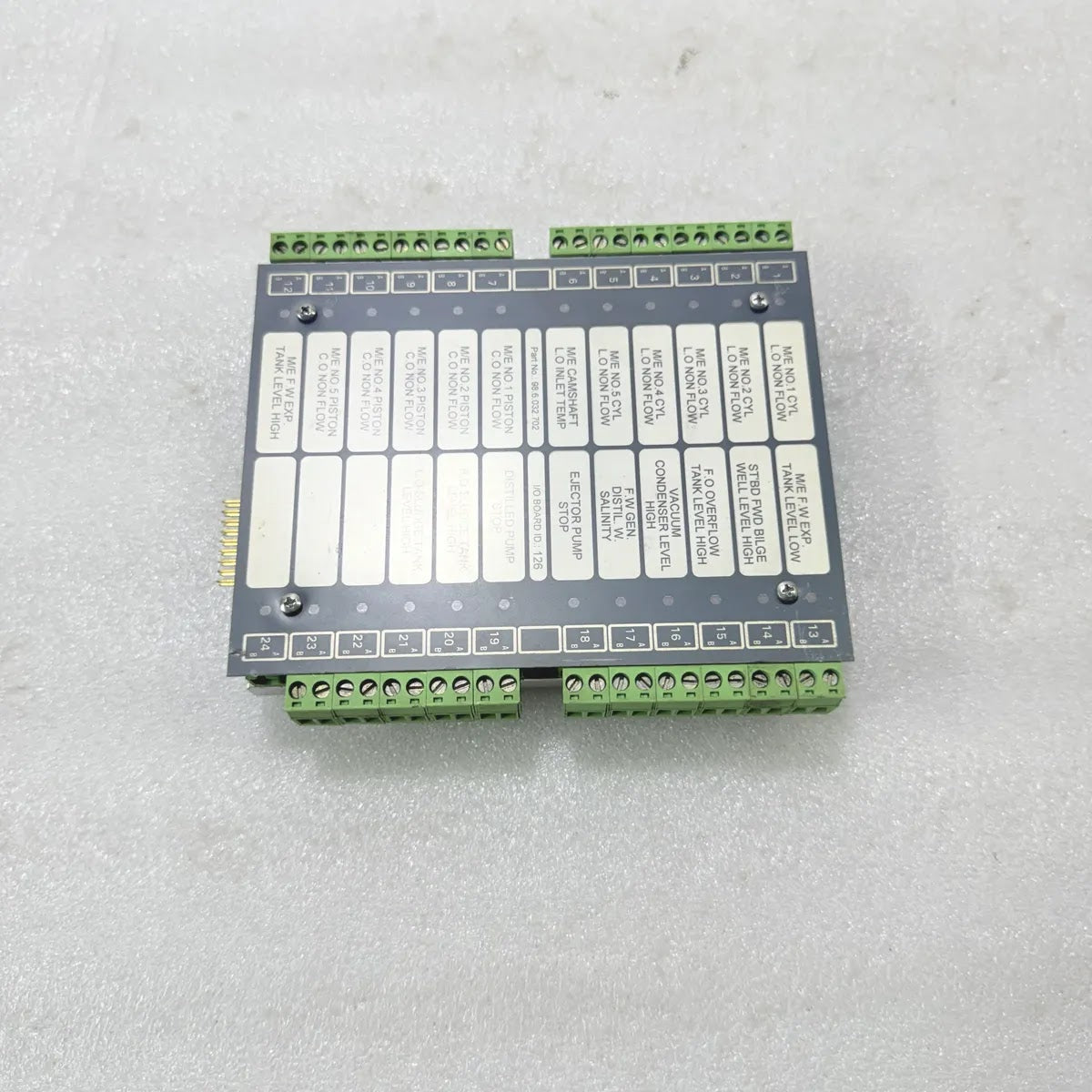 TERASAKI 98.6.032.702 I/O BOARD ID 126 Marine Alarm Monitoring Module Rev DA