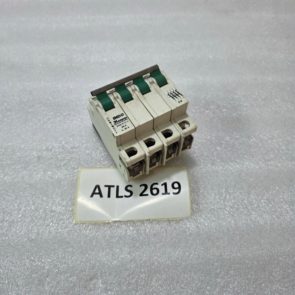 INDO KOPP 4P FOUR POLE 10A MINIATURE CIRCUIT BREAKER MCB 240/415V 9KA