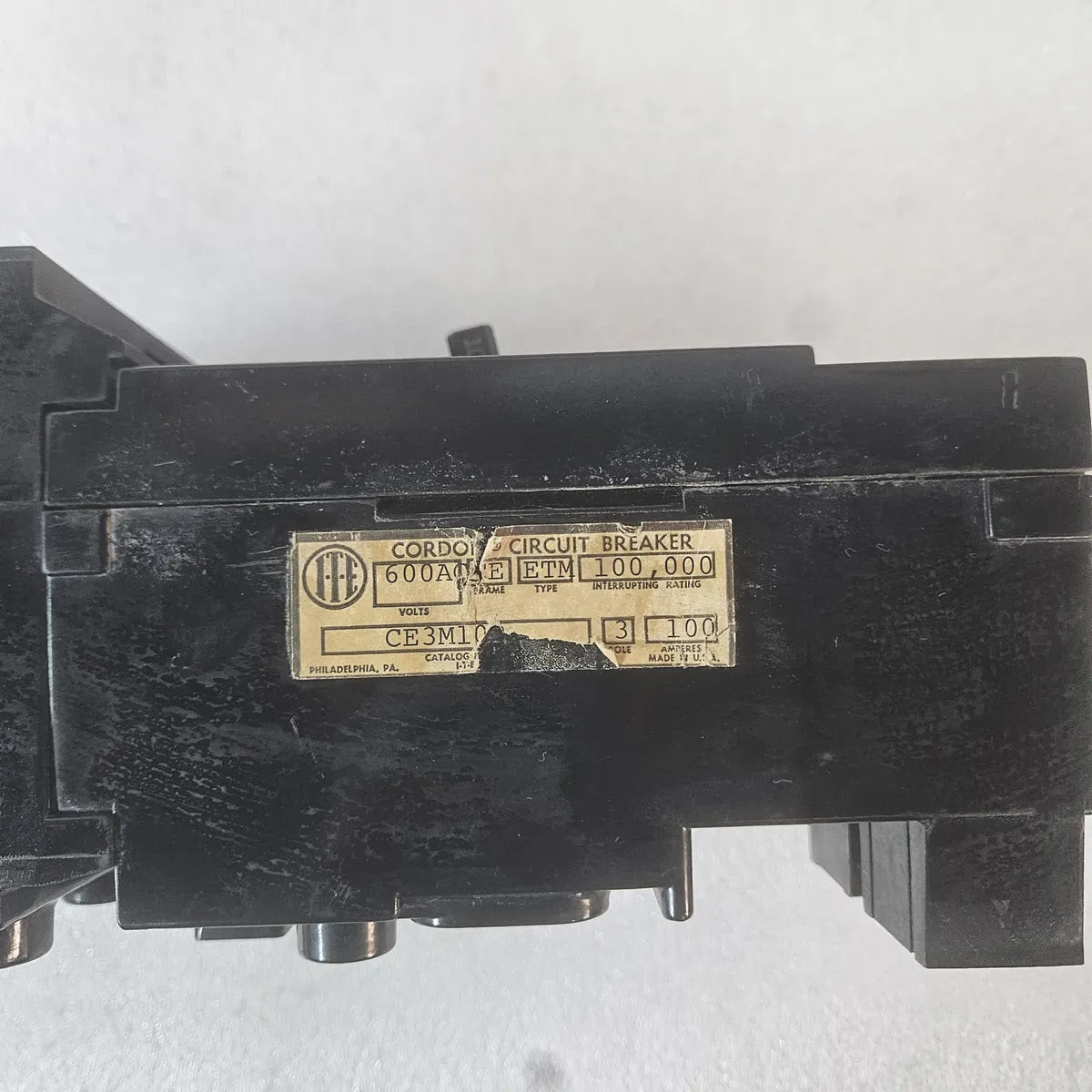 ITE CE3M100 Cordon Circuit Breaker 600V 100A 3-Pole ETM