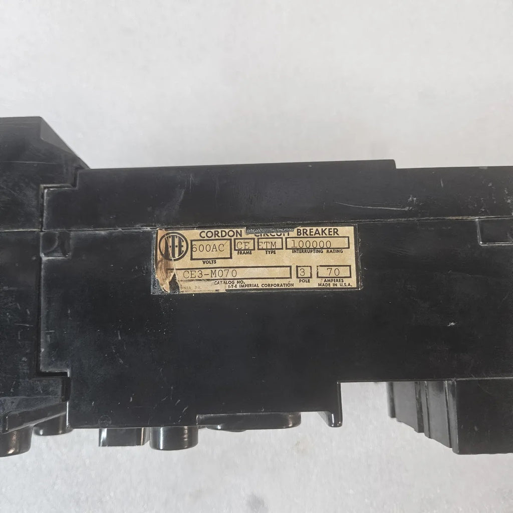 ITE Cordon CE3-M070 ETM Molded Case Breaker 70A 600VAC 3P