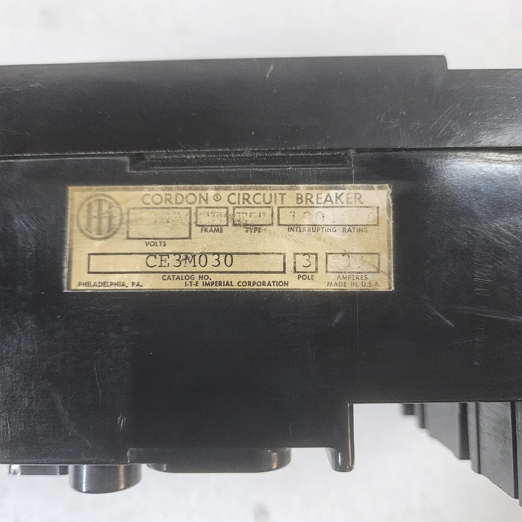 ITE Cordon CE3M030 Molded Case Circuit Breaker 3 Pole 30A