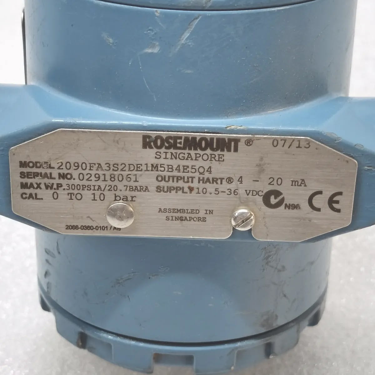 ROSEMOUNT 2090FA3S2DE1M5B4E5Q4 Hygienic Pressure Transmitter 0-10bar 4-20mA