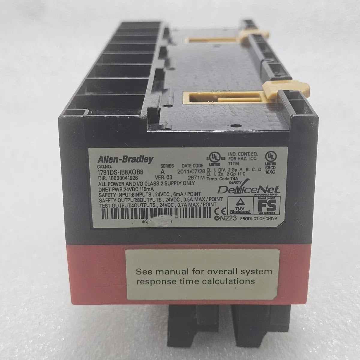 A Bradley 1791DS-IB8XOB8 CompactBlock Safety I/O 24VDC