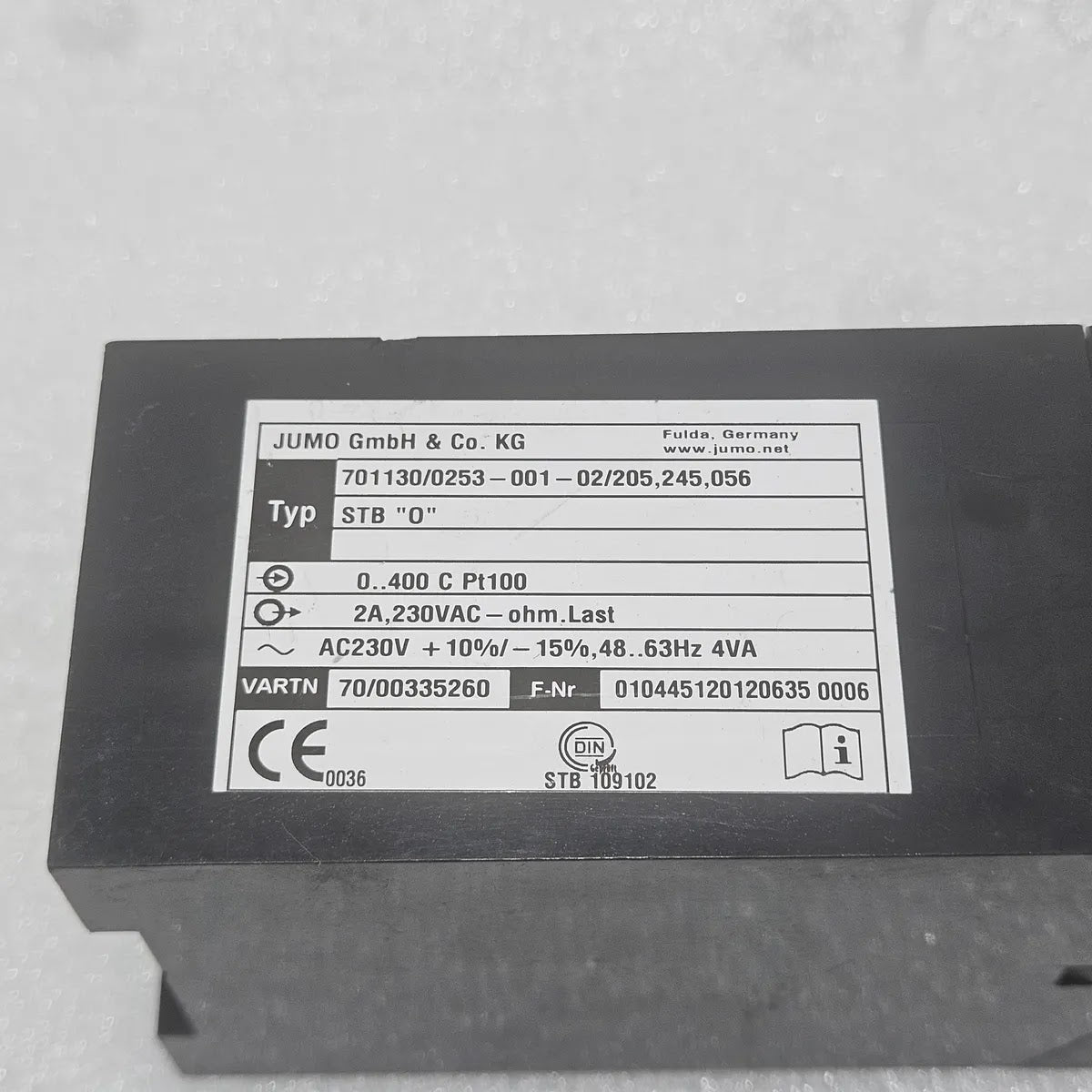 Jumo 701130/0253 STB Temperature Monitor Pt100 230V