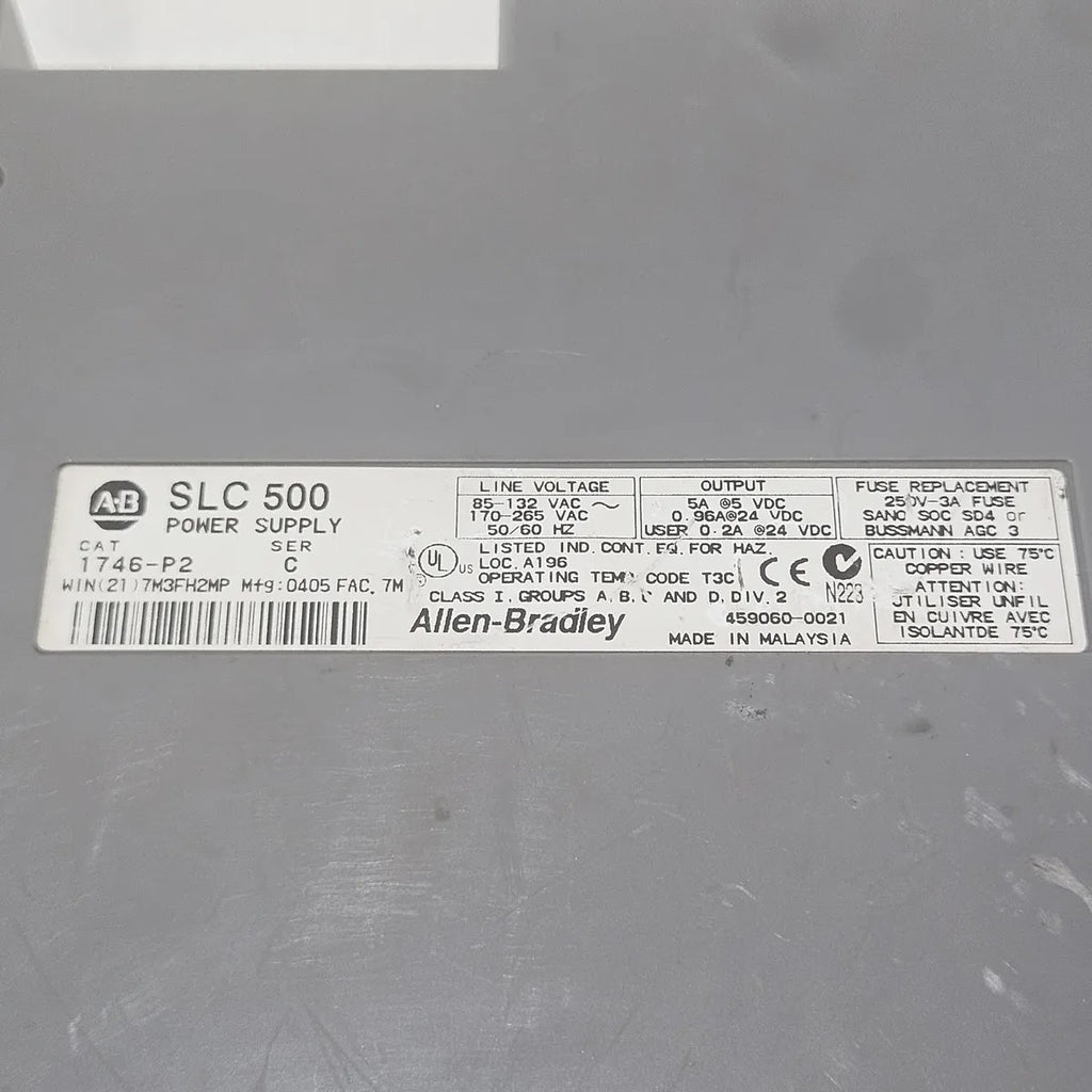 Allen-Bradley 1746-P2 SLC 500 Power Supply 85-265VAC 5A 24VDC Ser C