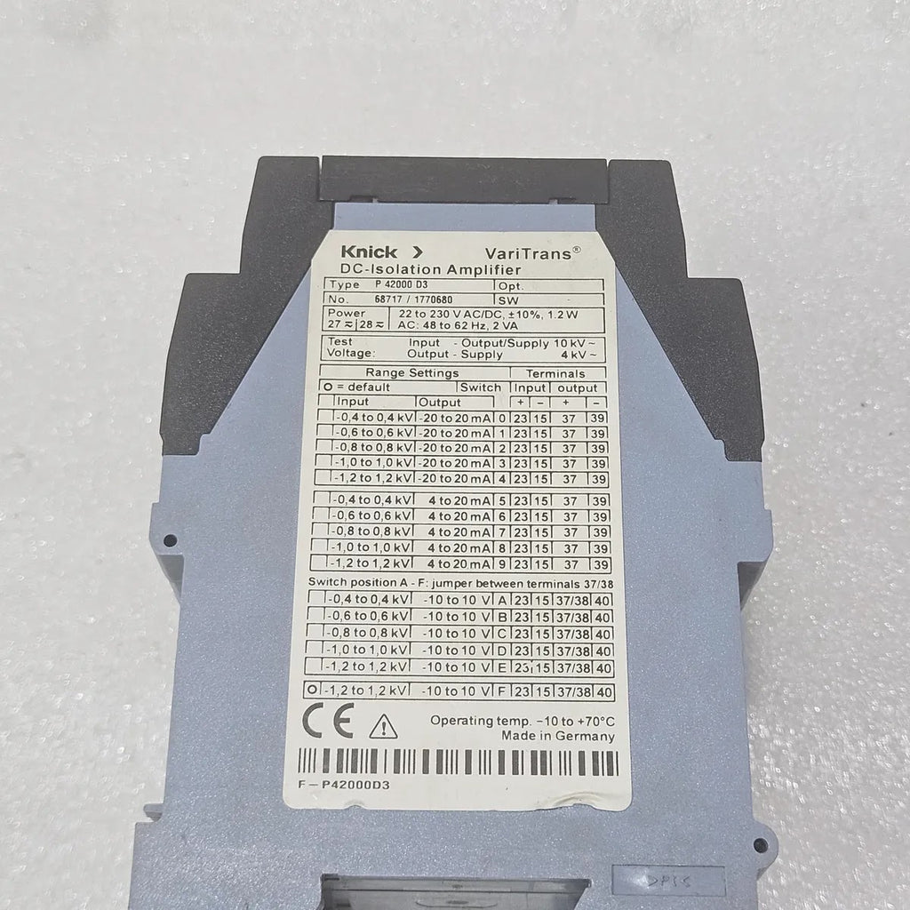 KNICK P42000D3 DC-ISOLATION AMPLIFIER 22-230VAC/DC