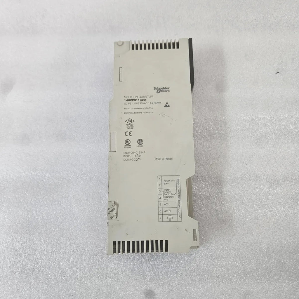 S Electric Modicon Quantum 140CPS11420 AC Power Supply 115/230VAC 11A