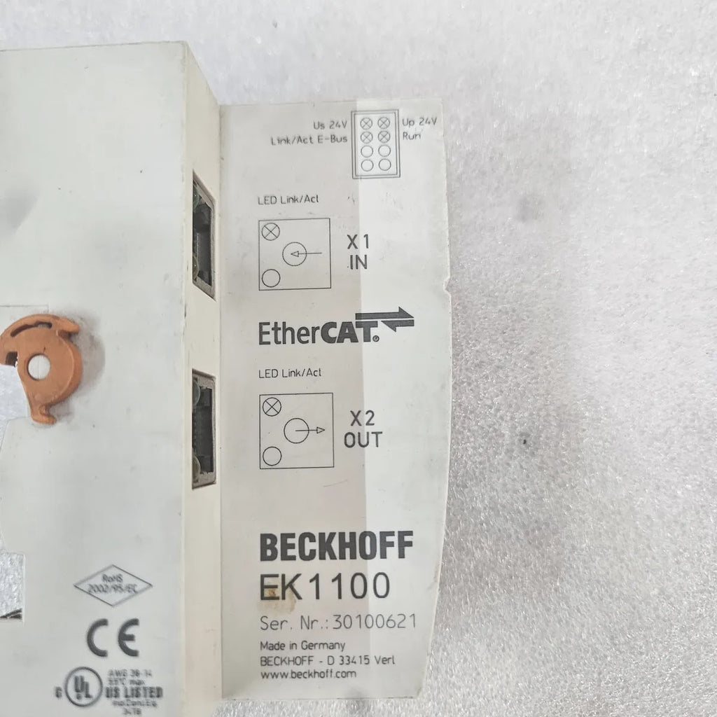 Beckhoff EK1100 EtherCAT Coupler 24V DIN Rail - FOR PARTS