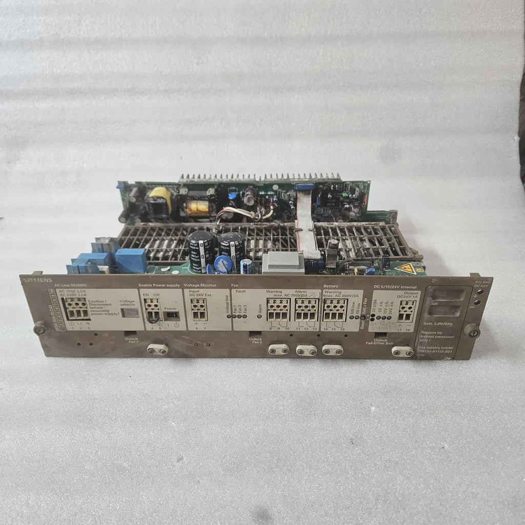 Siemens 6ES5 955-3LC42 Power Supply Module AC 120V/230V DC 5/15/24V - FOR PARTS