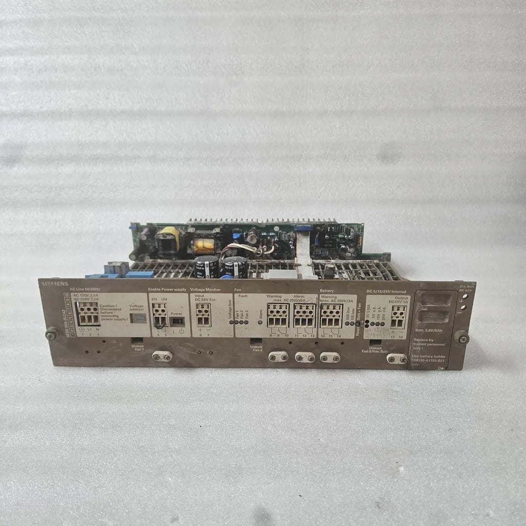 Siemens 6ES5 955-3LC42 Power Supply Module AC 120V/230V DC 5/15/24V - FOR PARTS