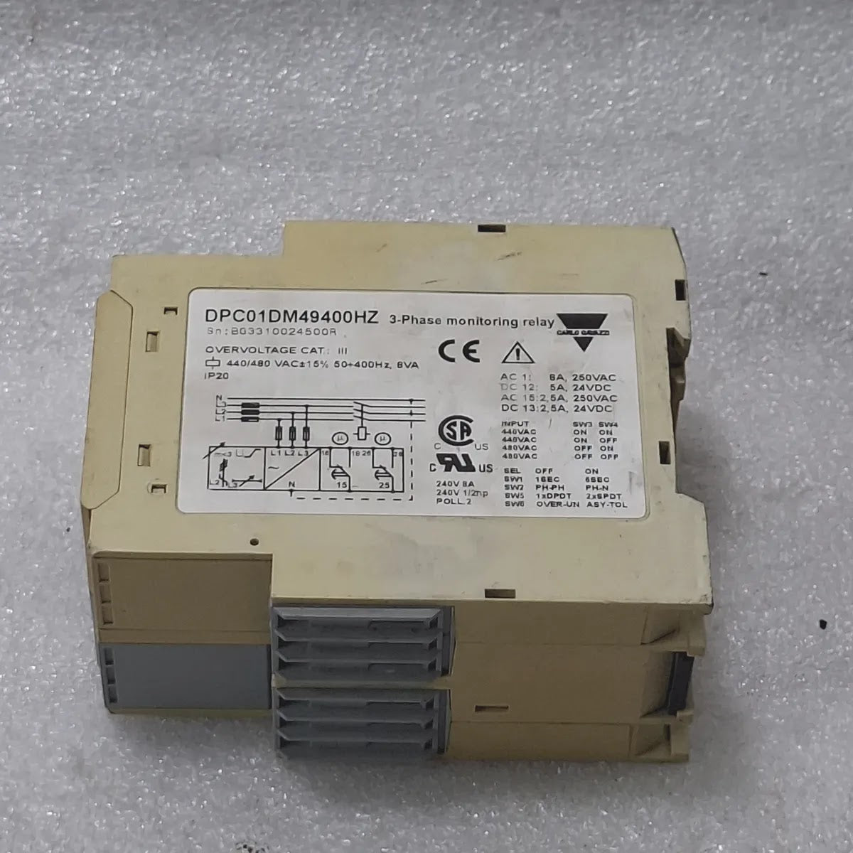 Carlo Gavazzi DPC01DM49400HZ 3-Phase Monitoring Relay