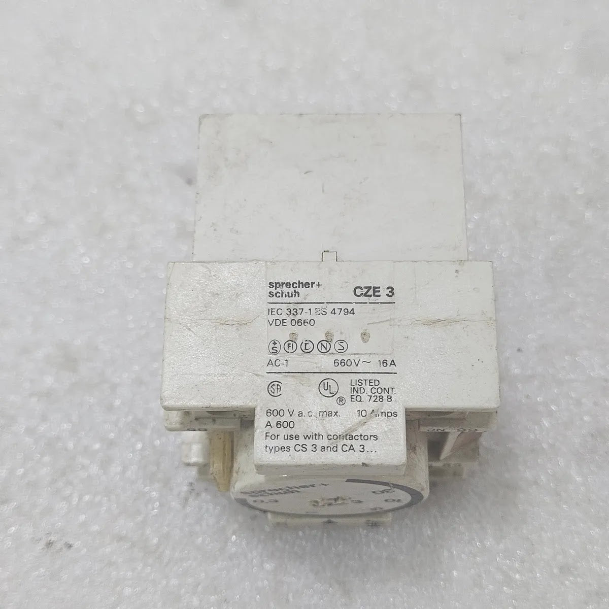 Sprecher+Schuh CZE 3 Timer Block 660V 16A 1NO 1NC CS3 CA3