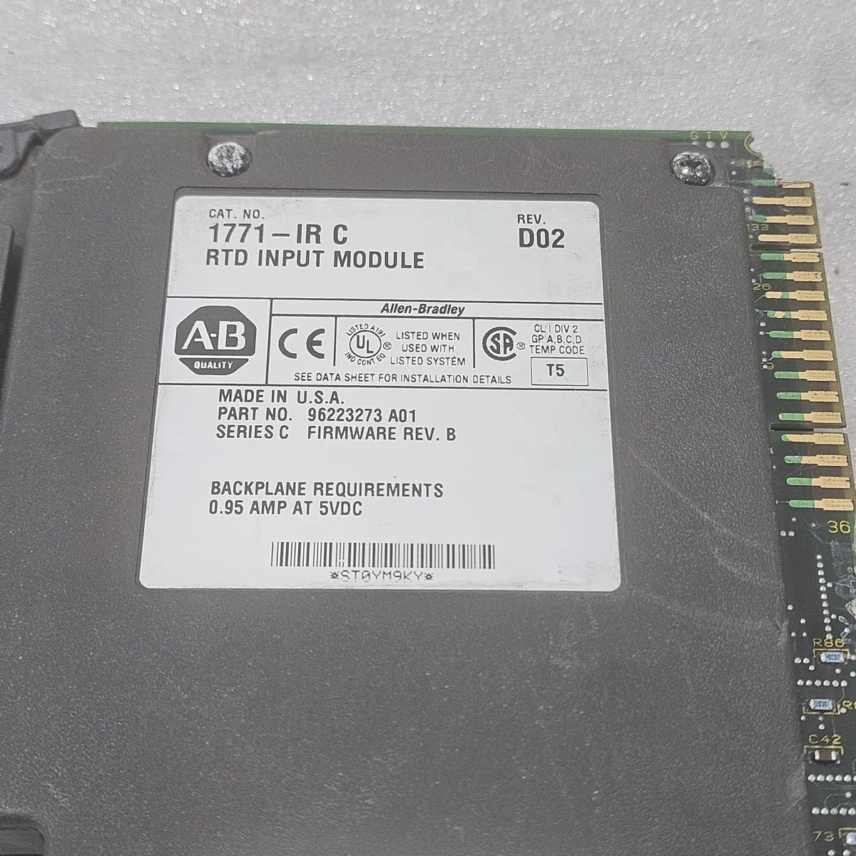 A Bradley 1771-IR C RTD Input Module Series C 6-Ch