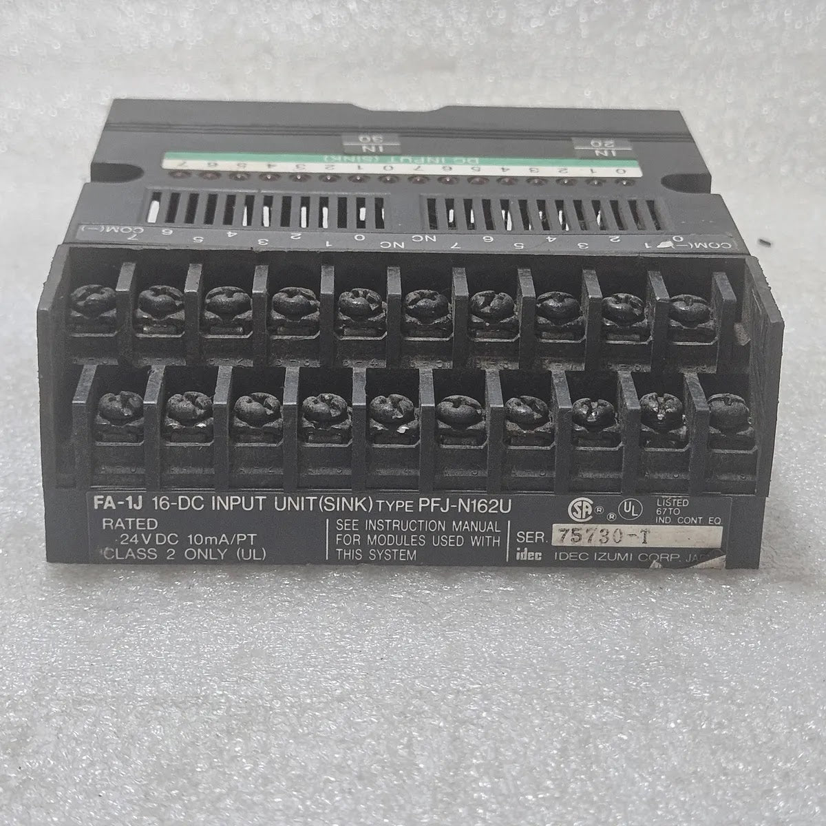 IDEC PFJ-N162U FA-1J 16-DC Input Unit Sink 24V DC PLC