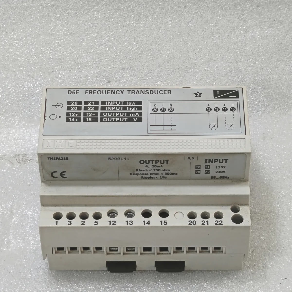 IME TM1FA215 D6F Frequency Transducer 115/230V 55-65Hz Output 4-20mA