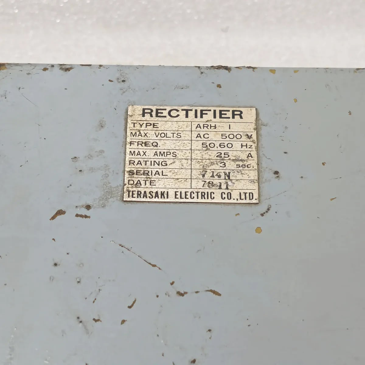 Terasaki Electric ARH-1 Rectifier AC 500V 25A 50/60Hz Marine