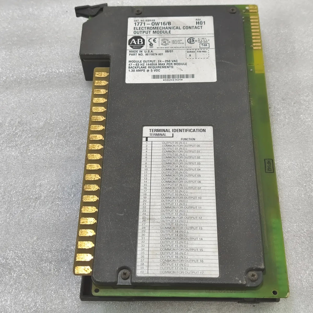 A Bradley 1771-OW16/B Electromechanical Contact Output Module 24-250VAC